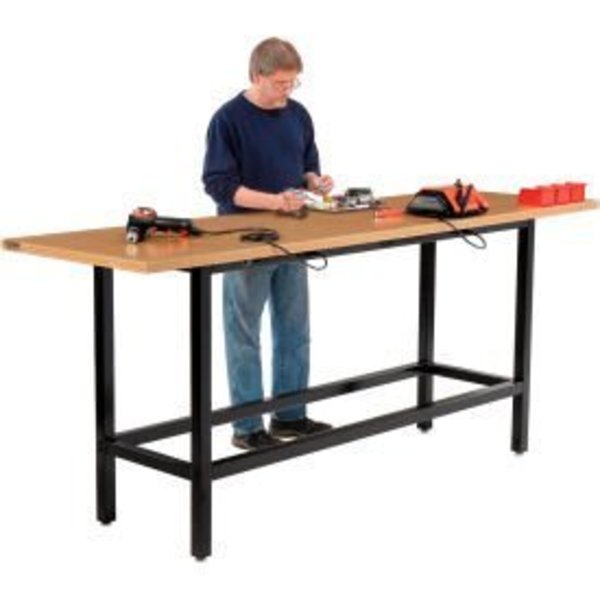 Global Equipment Standing Height Workbench w/ Shop Top Square Edge, 96"W x 30"D, Black 318954